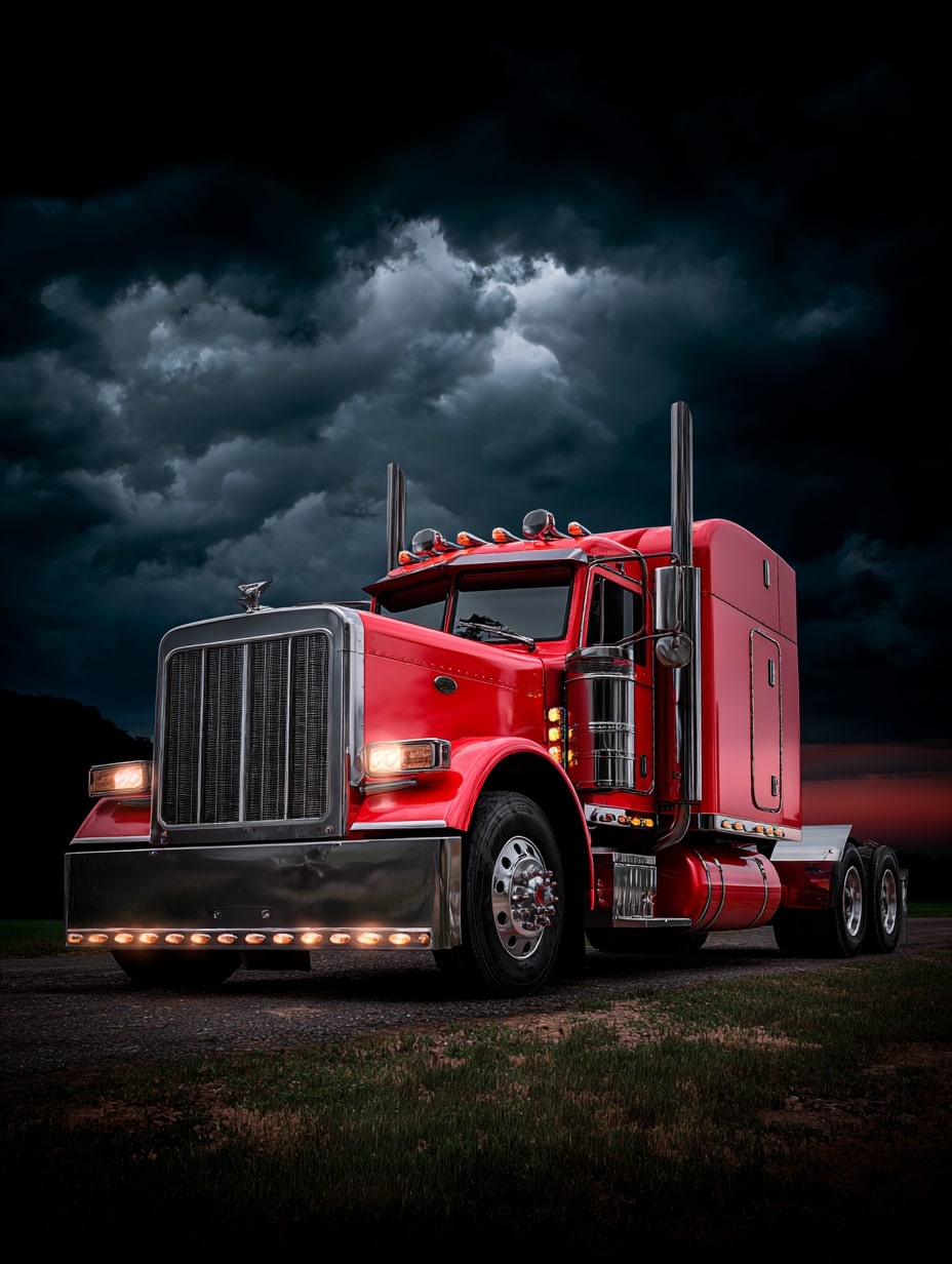 shahrukhfiaz63 red semi truck under stormy clouds cinematic l 8a10b535 67fa 4339 98da 36a915a785ab 1